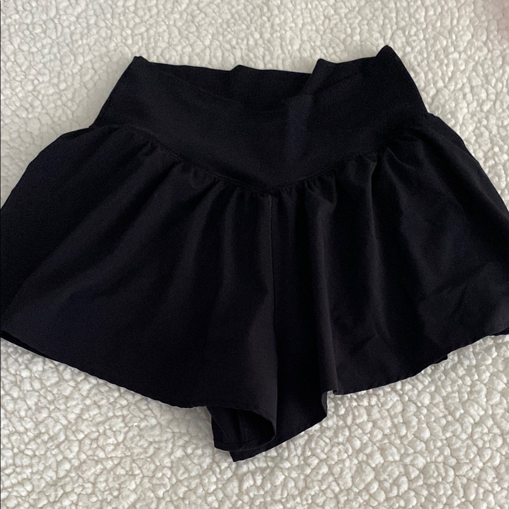 Aerie Black Skort with High-Waisted Design